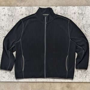 St. John's Bay Black Fleece Full Zip Up Jacket Size XXL